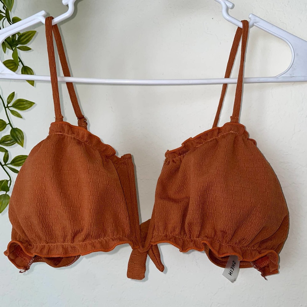 shein size l burnt orange bikini top